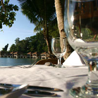 Palawan dining in style, seafront dining at Lagen Island Resort