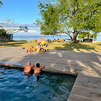 Timber-deck pool at The Funny Lion Puerto Princesa