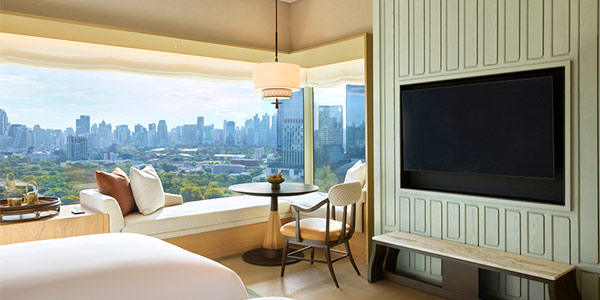 All Dusit Thani Bangkok rooms offer vast Lumpini Park views and compare well vs the competition