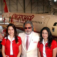 Kingfisher airhostess with Mallya