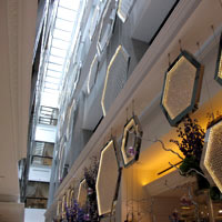 Sofitel So's pulsing hexagon crystal lights 'breathe' with the music