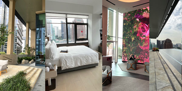 New 2023 Singapore lifestyle hotels review: COMO Metropolitan veranda, minimalist room, lobby wall art, infinity pool