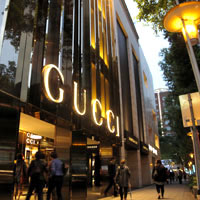 Taipei shopping at night, Gucci