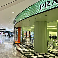 Bangkok brand shopping for women, PRADA flagship store at Emporium's Em Quartier, all part of EM District