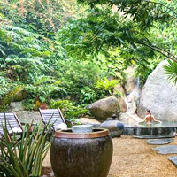 Tamarind Springs offers natural herbal springs and steam baths along with one rock in Samui